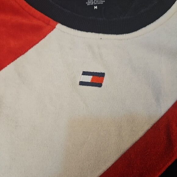 Tommy Hilfiger Sport Dropped-Shoulder Crewneck Velour Sweater Dress Womens Med - Picture 3 of 7